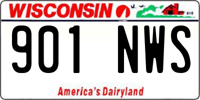 WI license plate 901NWS