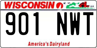 WI license plate 901NWT