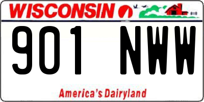 WI license plate 901NWW