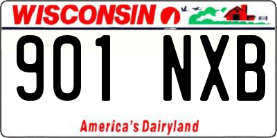 WI license plate 901NXB