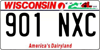 WI license plate 901NXC