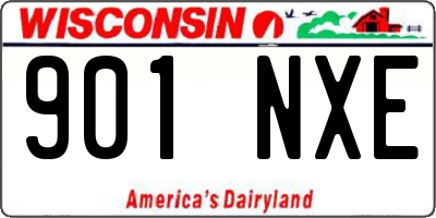 WI license plate 901NXE