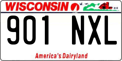 WI license plate 901NXL