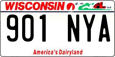 WI license plate 901NYA