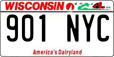 WI license plate 901NYC