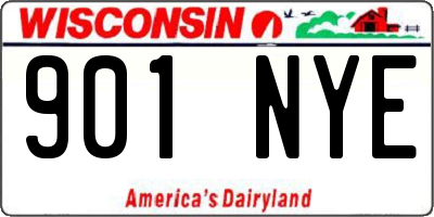 WI license plate 901NYE
