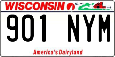 WI license plate 901NYM