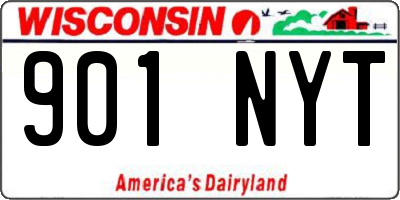 WI license plate 901NYT