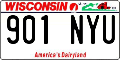 WI license plate 901NYU