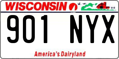 WI license plate 901NYX