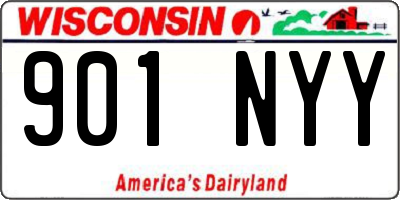 WI license plate 901NYY