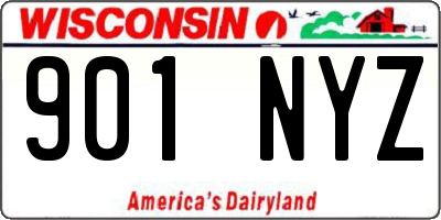 WI license plate 901NYZ