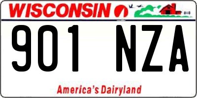 WI license plate 901NZA