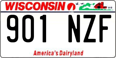 WI license plate 901NZF