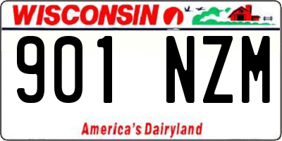 WI license plate 901NZM