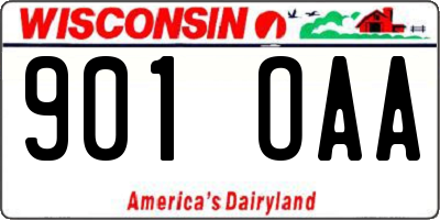 WI license plate 901OAA
