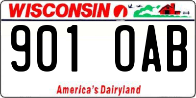 WI license plate 901OAB