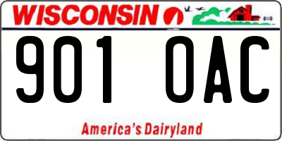 WI license plate 901OAC