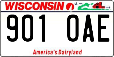 WI license plate 901OAE