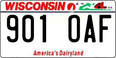 WI license plate 901OAF