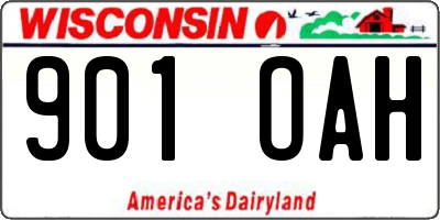 WI license plate 901OAH