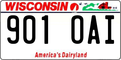 WI license plate 901OAI