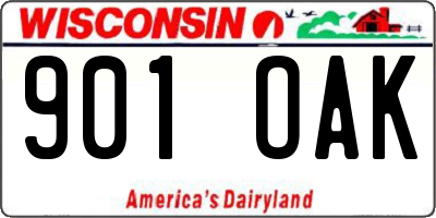 WI license plate 901OAK