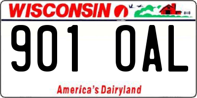 WI license plate 901OAL