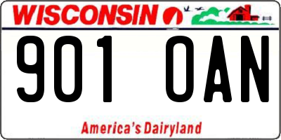 WI license plate 901OAN