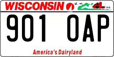 WI license plate 901OAP