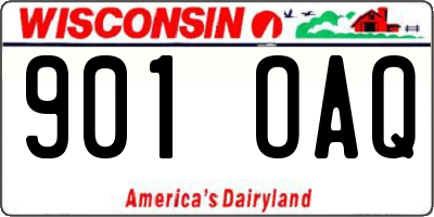 WI license plate 901OAQ