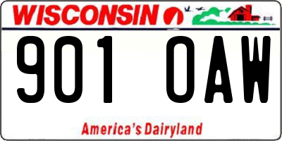 WI license plate 901OAW