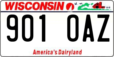 WI license plate 901OAZ