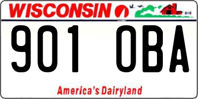 WI license plate 901OBA