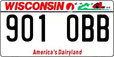 WI license plate 901OBB