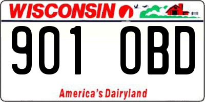 WI license plate 901OBD