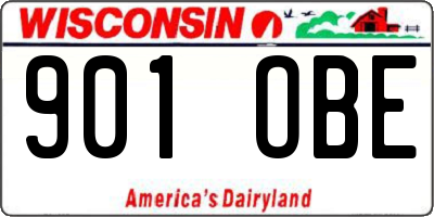WI license plate 901OBE