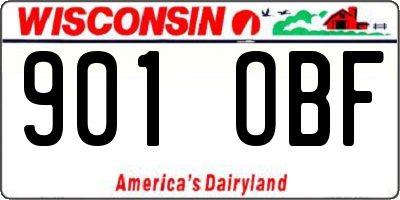 WI license plate 901OBF