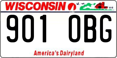 WI license plate 901OBG
