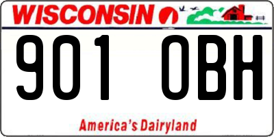 WI license plate 901OBH