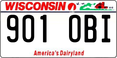WI license plate 901OBI