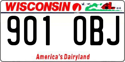 WI license plate 901OBJ