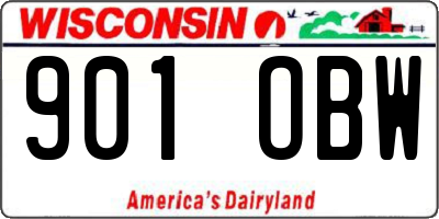 WI license plate 901OBW