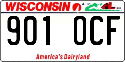 WI license plate 901OCF