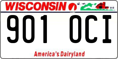 WI license plate 901OCI