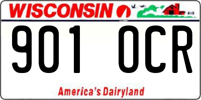 WI license plate 901OCR