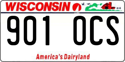 WI license plate 901OCS