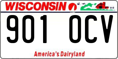 WI license plate 901OCV
