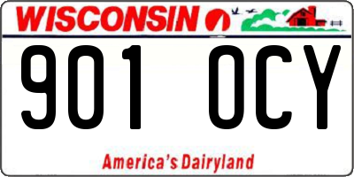 WI license plate 901OCY