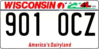 WI license plate 901OCZ